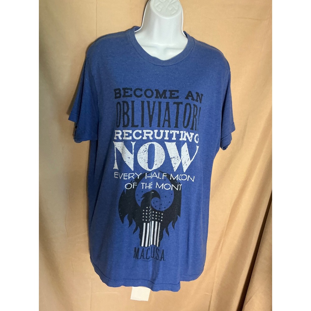 Loot Crate Fantastic Beasts T-Shirt Mens Large Blue Excellent MACUSA Obliviator
